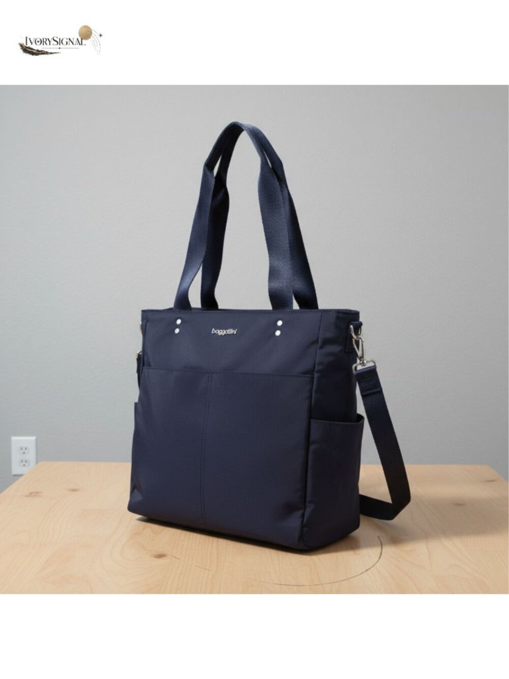 Lightweight Nylon Travel Tote Bag with Luggage Sleeve Washable Carryall